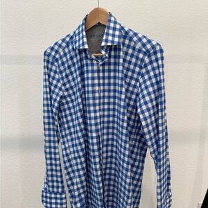 Classic Blue and White Gingham Dress Shirt